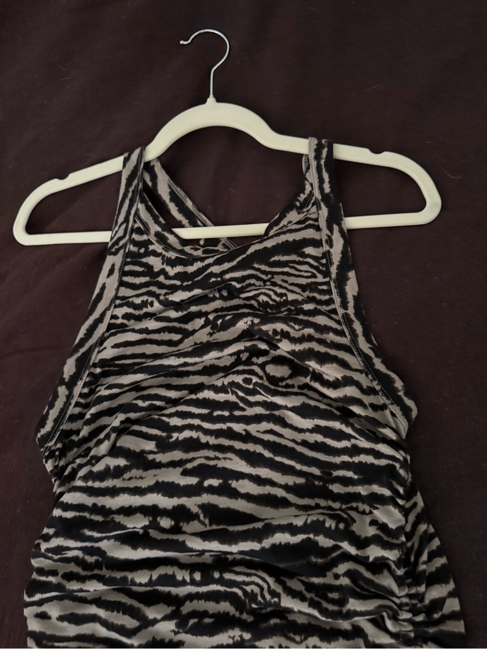 Zebra-Print Racerback dress in Black and White
